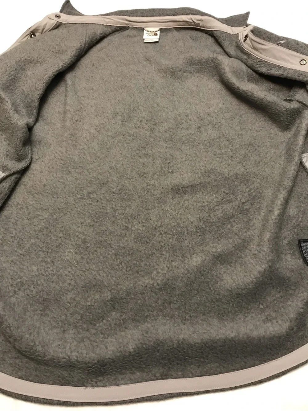 The North Face Men's Gray Two-Tone Fleece Snap Jacket